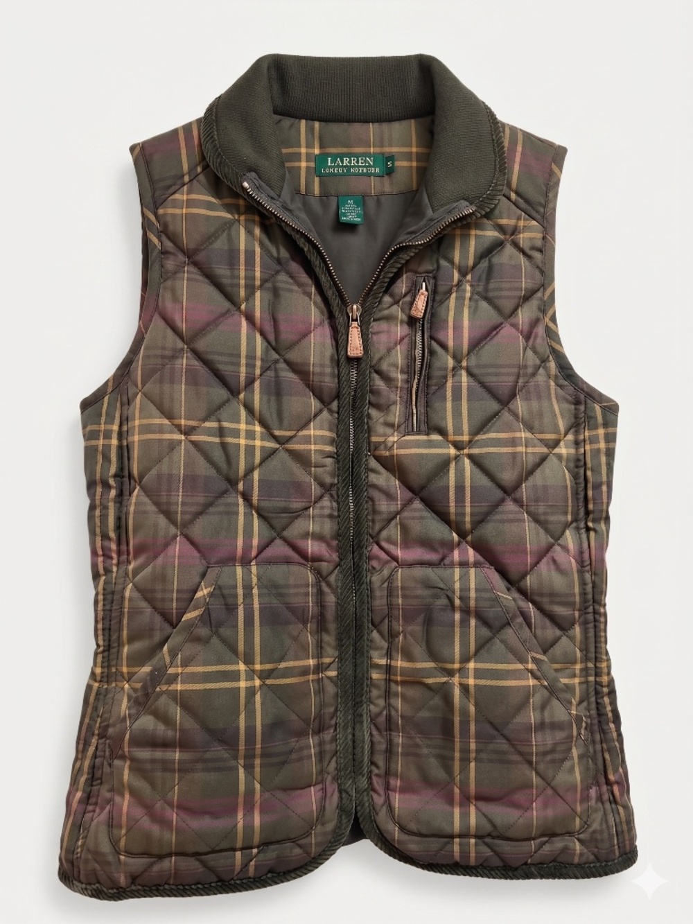 Ralph Lauren Quilted Tartan Plaid Vest